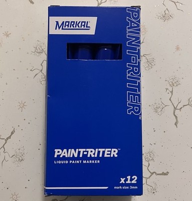 Markal Paint-Riter Valve Action Paint Markers Box of 12EA Blue