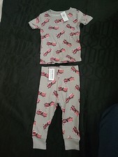 Boys Old Navy 2 Pc Firetruck Snug Fit Long Sleeve Shirt  Pants Pajamas 12-18M