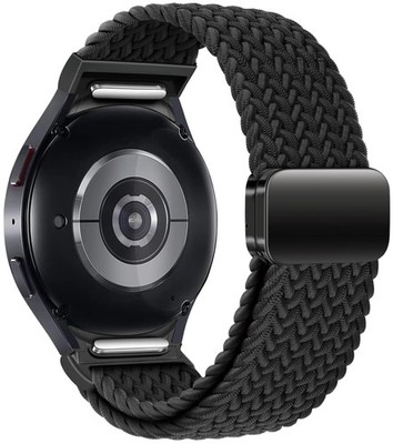 One Click Fabric Bands for Samsung Galaxy Watch 7 6 4 5 20mm, Braided Black
