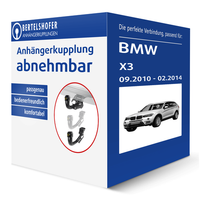 G.D.W. AnhäNgerkupplung Abnehmbar für BMW X3 Typ F25 AHK