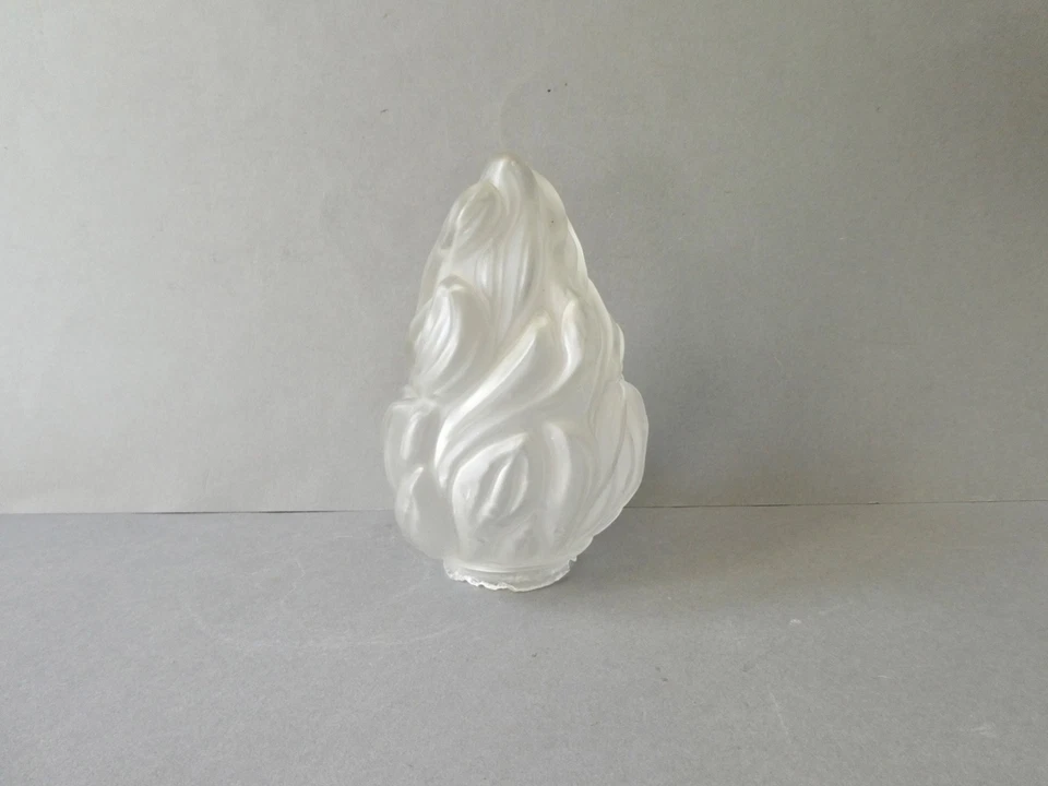 ancienne tulipe flamme en verre pour lampe, lustre, applique, style empire H 16 - Photo 3/4