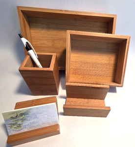5 Piece Bamboo Uplift  Desk Organizater Set