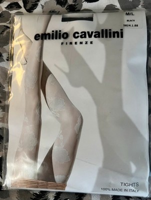 Elegante Emilio Cavallini Tights   Größe M/L, Schwarz   Neu