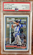 Max Clark 2023 Panini USA Stars & Stripes Tigers Signed Autograph Auto PSA Slab