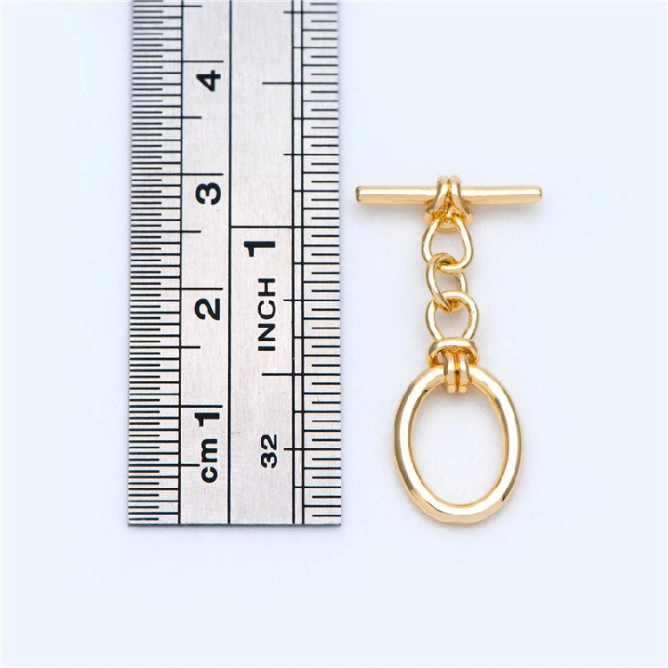 10pcs Gold Oval Toggle Clasp,Easy Close Clasp Connector for Bracelet/Necklace - Image 3 of 4