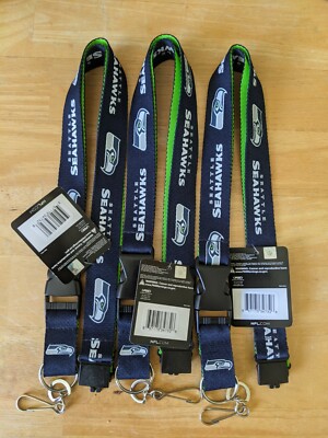 Seattle Seahawks Two Color Lanyard Key Ring Keychain ID Holder