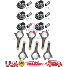6PCS Pistons Rings Connecting Rods Kit Piston & Connecting Rod for Jaguar F-Pace