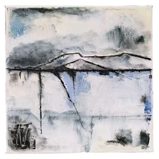 No.628 Original Abstract Modern Minimal  Landscape Painting By K.A.Davis