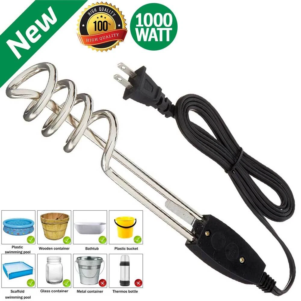 1000W Immersion Water Heater Portable Electric Submersible Coil Element  Boiler | eBay