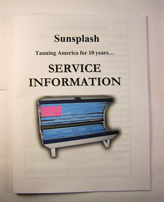Sunsplash Tanning Bed Service Manual Full Size PRINTED Manual Repair Book
