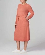 J.Jill Soft Red Clay Heather Pure Jill Drawstring-Waist Sweater Dress Women M