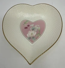 Mikasa Ivory Bone China Heart shaped dish Botanica Pink