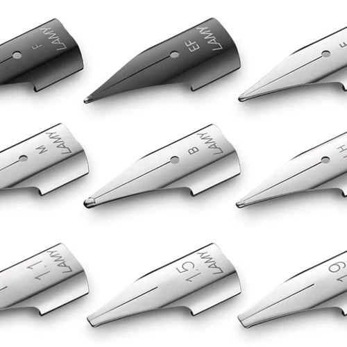 2x LAMY Z50 Fountain Pen Replacement Nib Calligraphy Italic Spare Nibs Silver