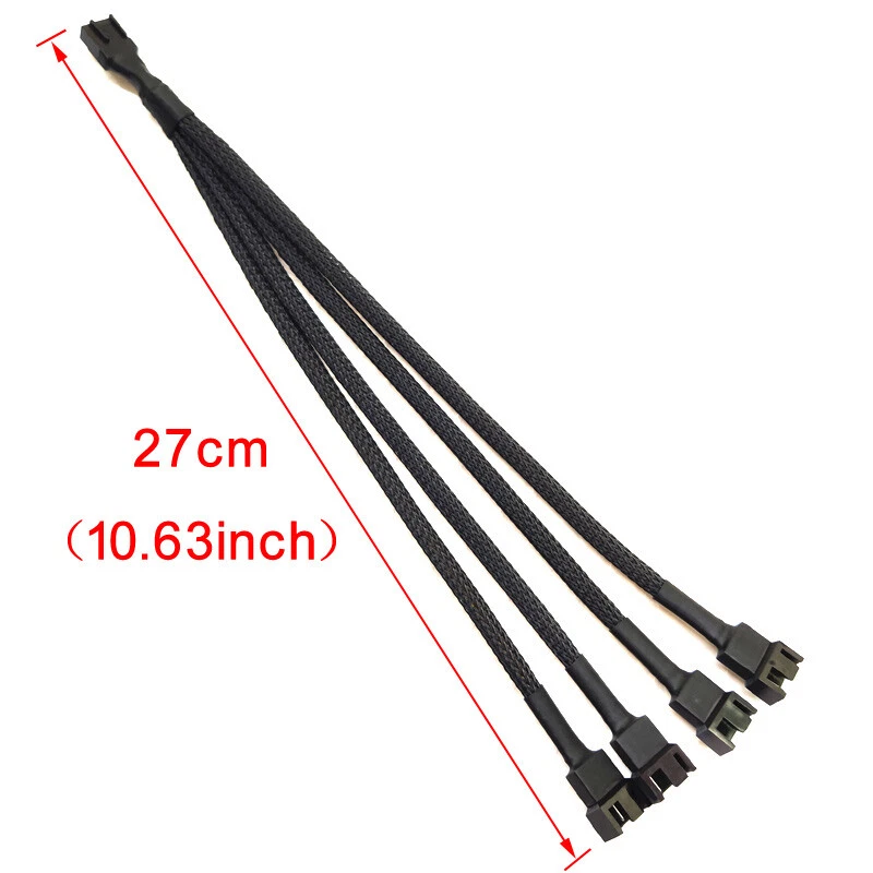 Lüfter Verteiler Splitter 1x Buchse 4x Stecker PWM Y Kabel 4 PIN Adapter - Bild 2 von 3