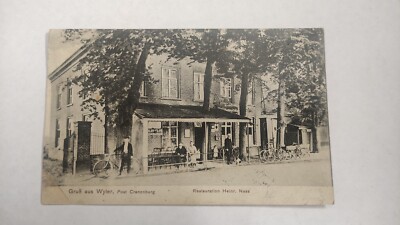 alte Grußkarte aus Wyler in Kranenburg Restauration 1908 aus Nachlass Sammlung