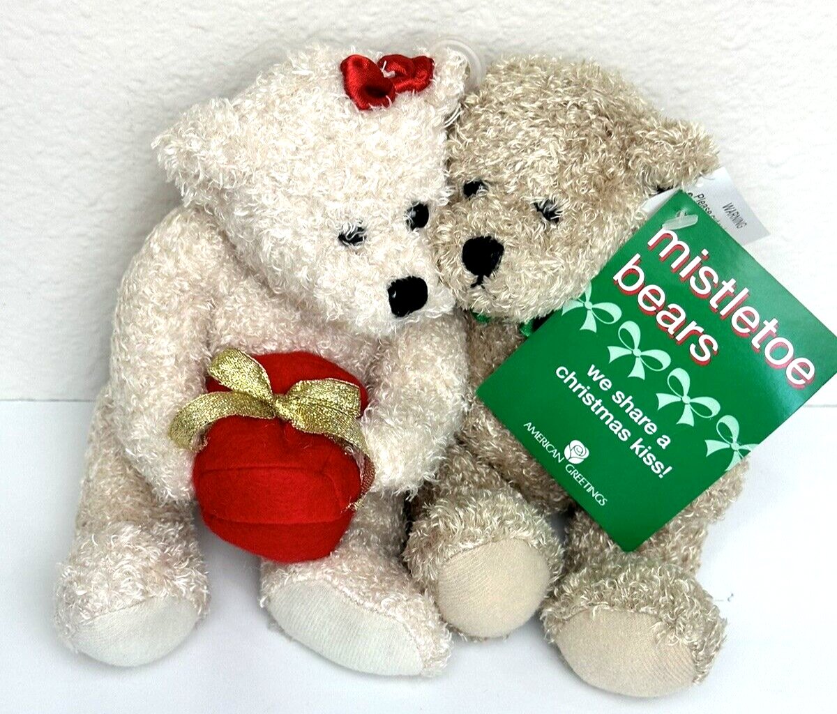 Mistletoe Teddy Bear Plush by American Greetings Christmas Kiss Cuddly Gift