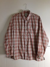  LL Bean Shirt Men's XL  Red Plaid Long Sleeve Button Up Outdoors 