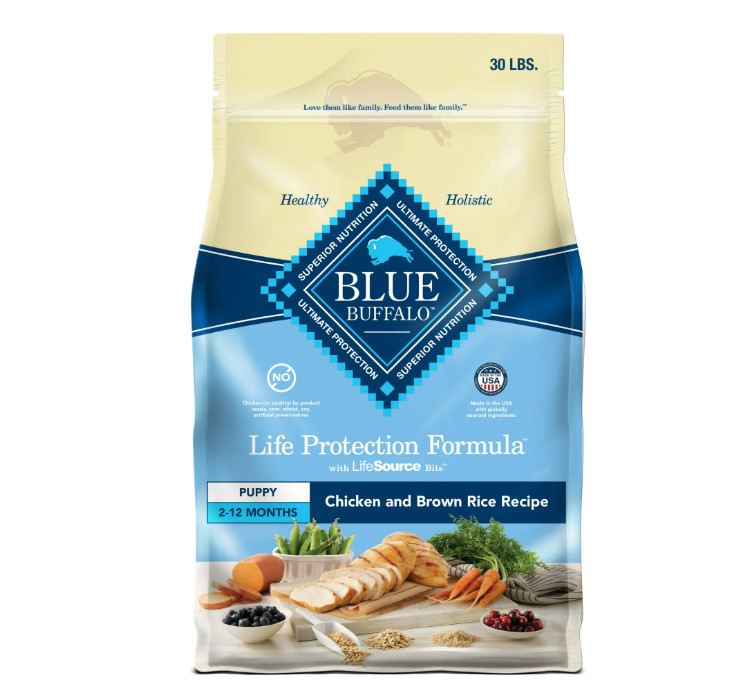 Blue Buffalo Life Protection Puppy Dry Dog Food, Chicken & Brown Rice, 30 lb