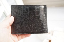 Black Genuine Crocodile Belly Leather Skin MEN'S BIFOLD Wallet D49