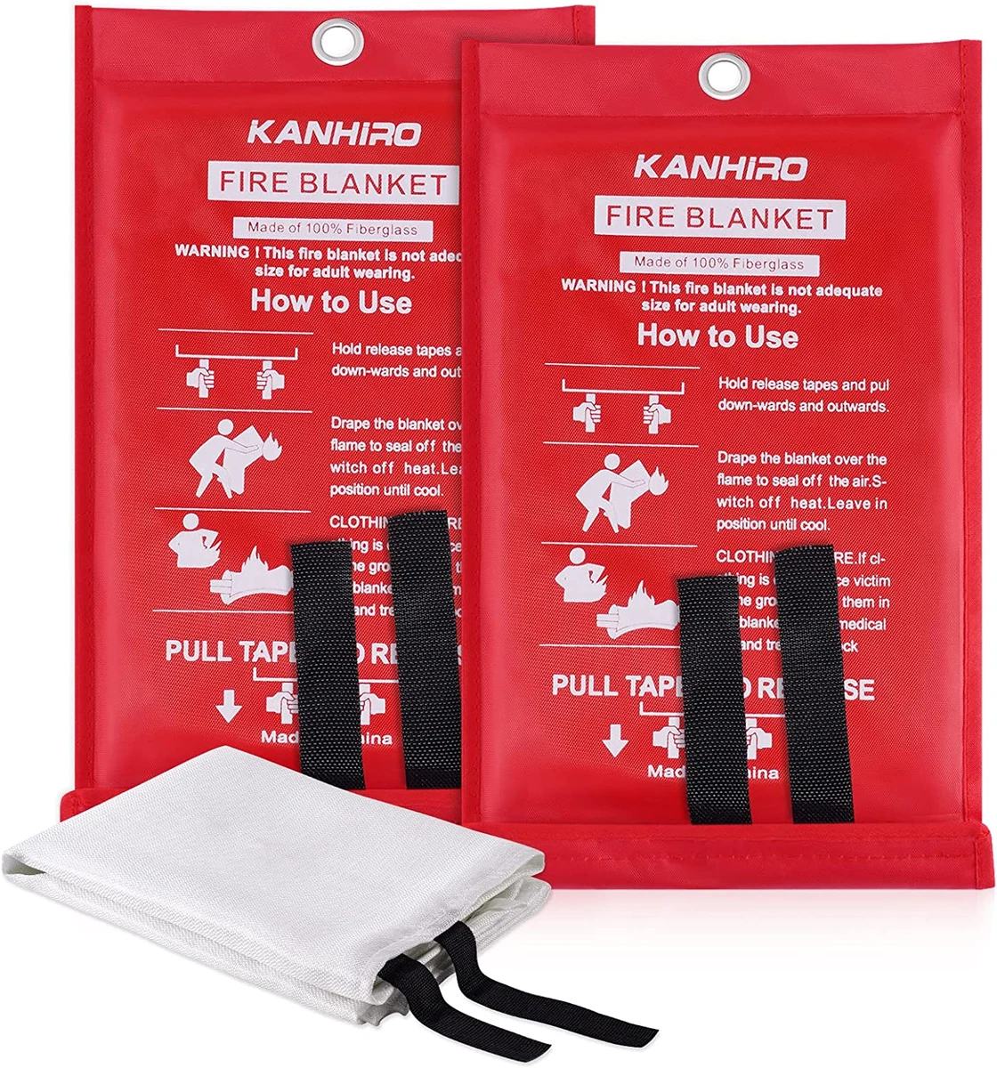 Kanhiro Fire Blanket, Emergency Fire Suppression Blanket for Home and  Kitchen, P