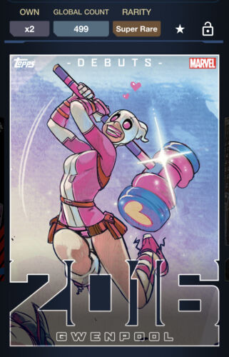 Topps Marvel Collect DIGITAL DECADES 2010'S DIE-CUTS GWENPOOL - Picture 1 of 1