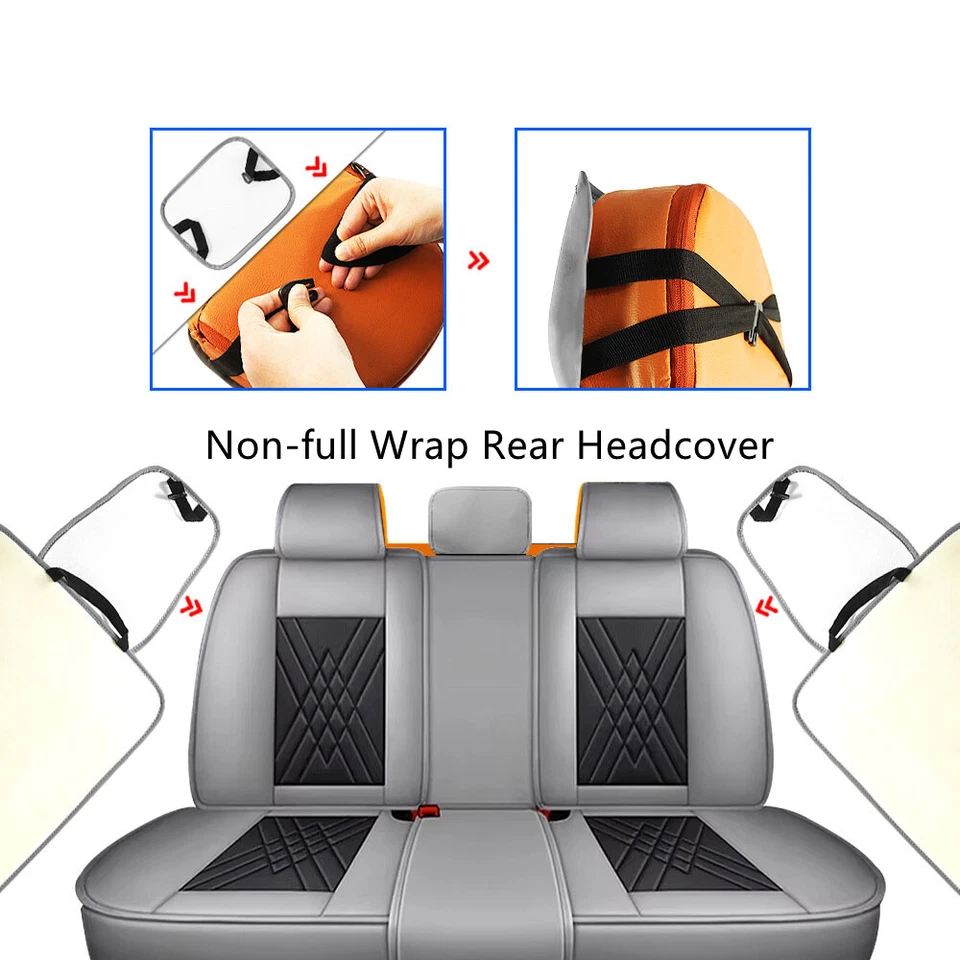 For Chevrolet Malibu Car Seat Cover Full Set Leather 5-Seat Front Rear Protector Foto 2 de 4