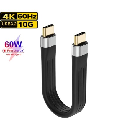 4K USB-C 3.1 Gen 2 Cable Short Type C USB-C to USB-C Video Sync Charger Cable