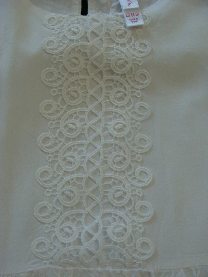 Xhilaration White Tatted-Like Lace Sundress Fully Lined Size XS (4-5) - Image 3 of 4