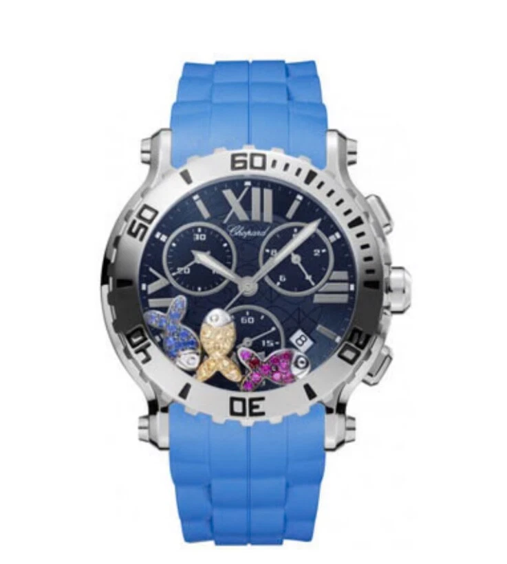 Chopard Happy Sport Rubber Band Stainless Steel Case Wristwatches
