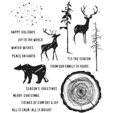 Tim Holtz Stampers Anonymous "GREAT OUTDOORS" Holiday Rubber Cling Stamp Set