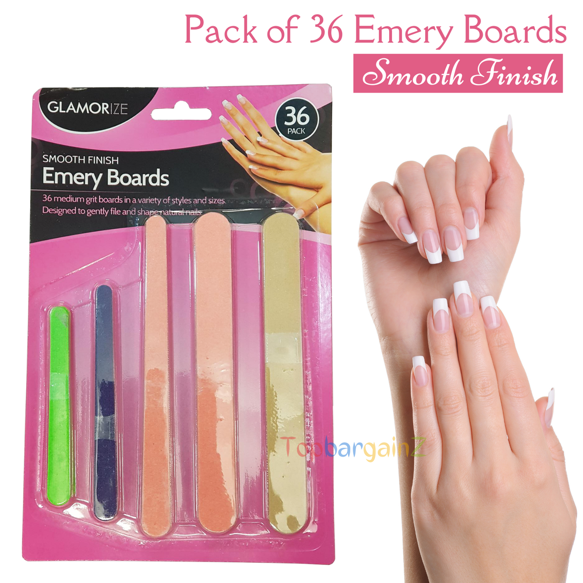 36 x Nail Files Double Sided Professional Quality Emery Board