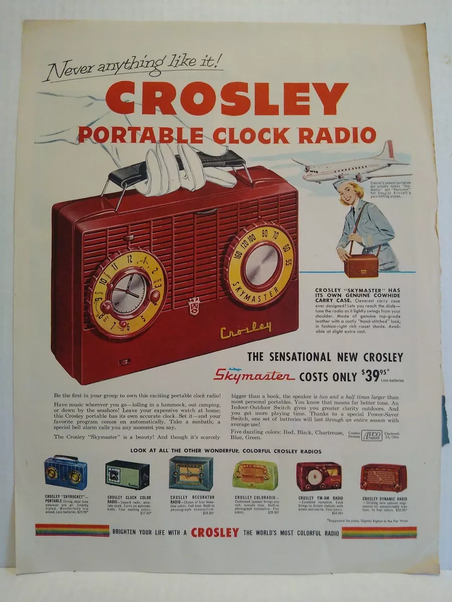 Crosley Skymaster Radio Vintage 1953 Ad Magazine Print Douglas Aircraft