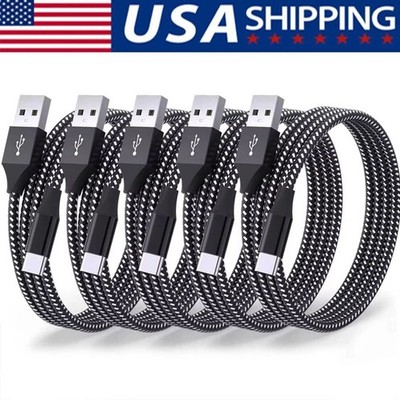 1-Pack Braided USB-A To Type-C Fast Charging Data SYNC Charger Cable Cord 3/6/FT