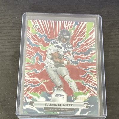 Topps 2025 Chrome Rashid Shaheed #218 Yellow Wave Refractor /199 Seahawks