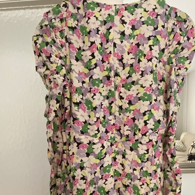 & Other Stories Damen Midikleid Gr.40 Mehrfarbig Blumen Chiffon V-Ausschnitt