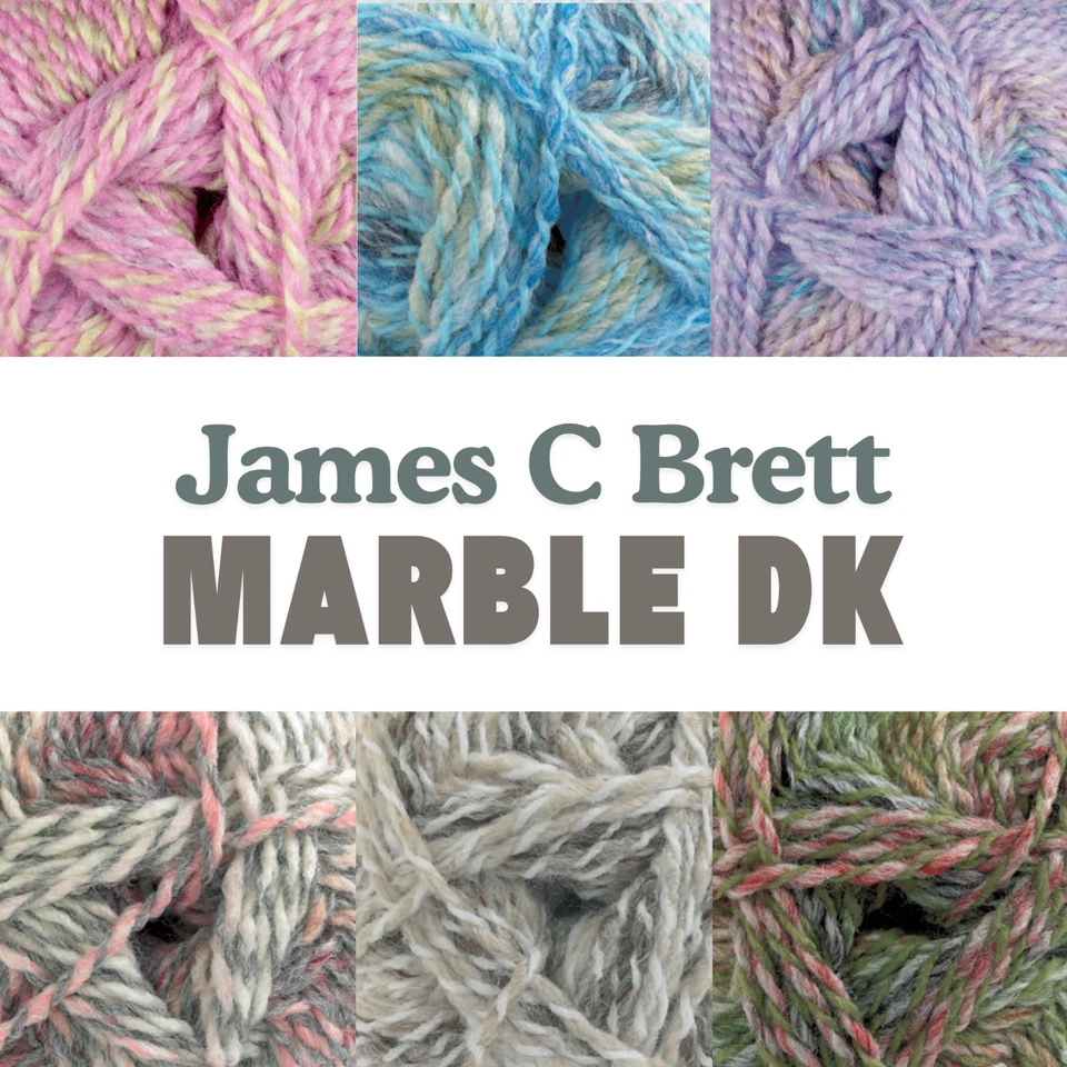 James C Brett Marble DK Yarn – 100g Ball, 240m – Multi-Coloured Acrylic Yarn