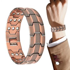 Men's Copper Bracelet,3X Strength 99.99 Copper Magnetic Adjustable Length