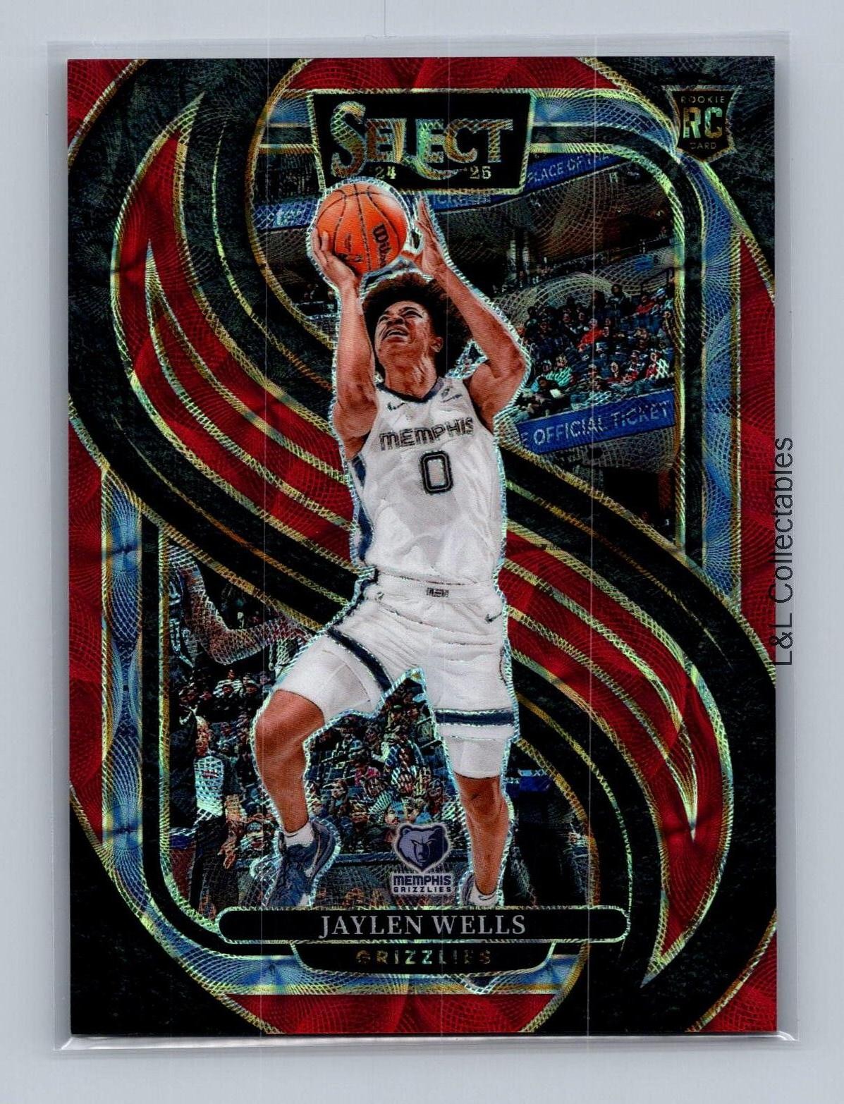 2024-25 Panini Select #188 Jaylen Wells Red Scope Prizm #/249