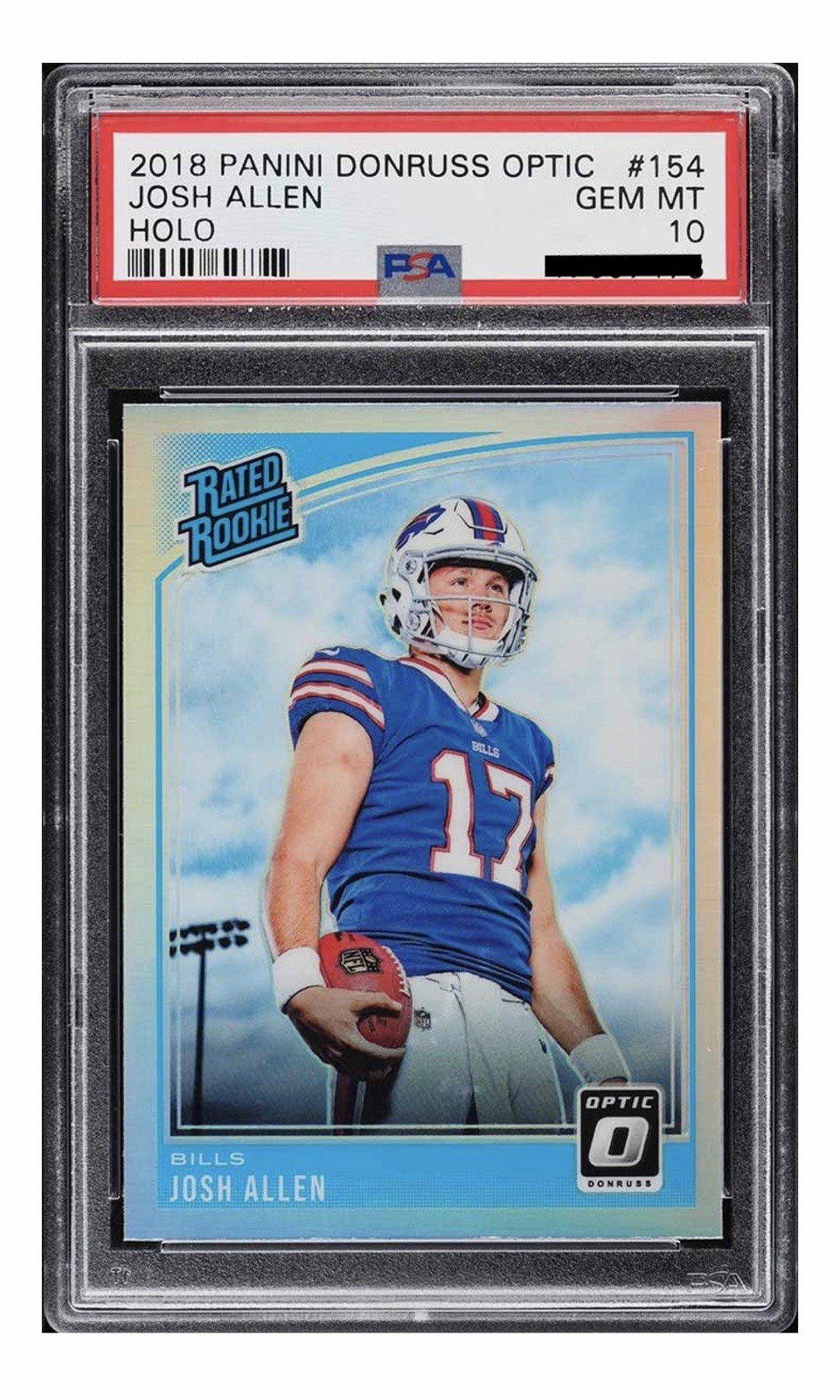 Panini 2018 Donruss Optic Josh Allen #154 Rated Rookie Holo Prizm PSA 10