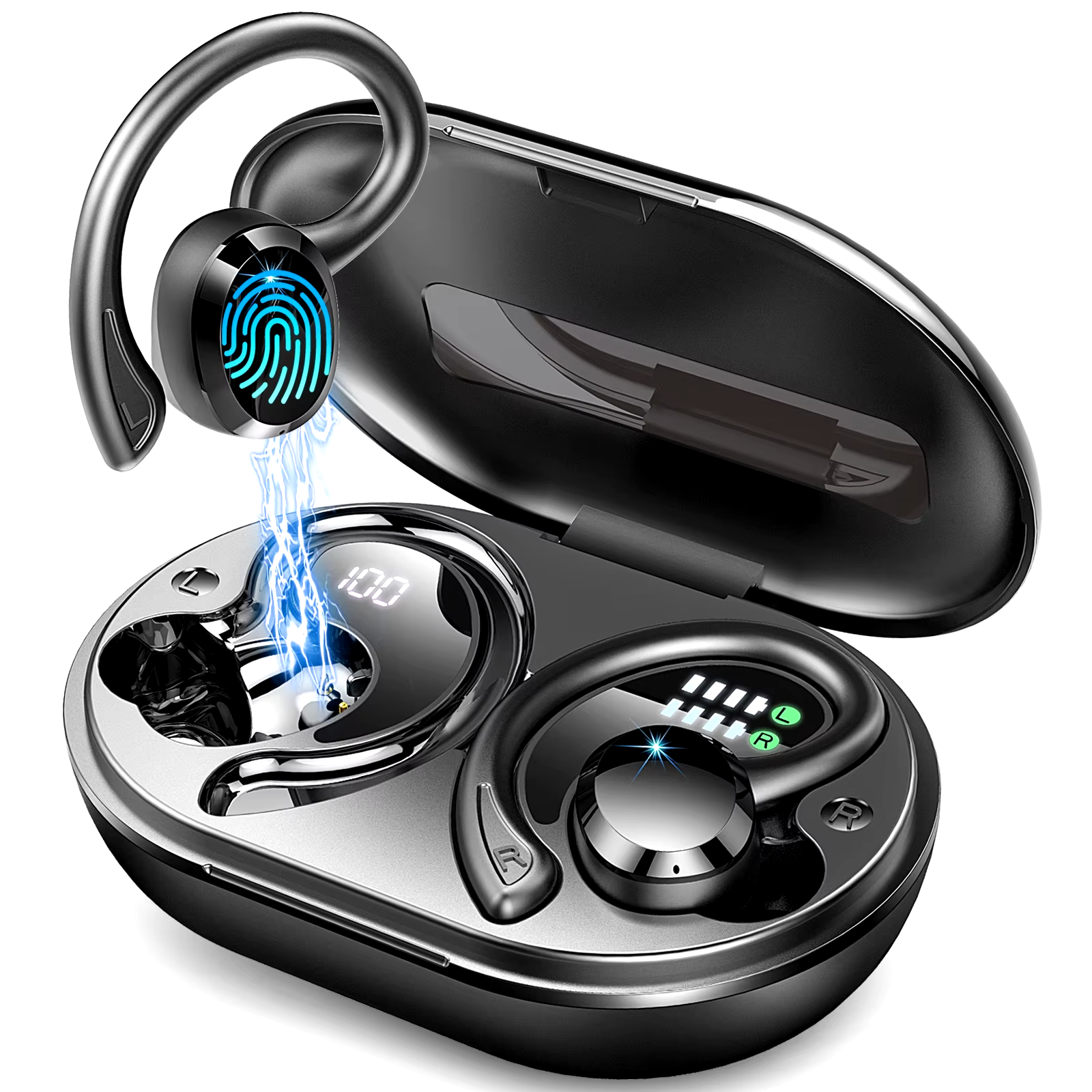 Wireless Bluetooth 5.3 Earbuds with Noise Cancelling Mic and 48H Playtime