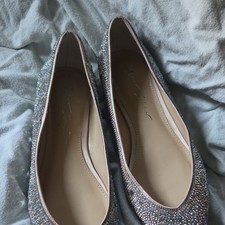Betsey Johnson Silver Rhinestone Pointed Toe Slip-On Flats must have