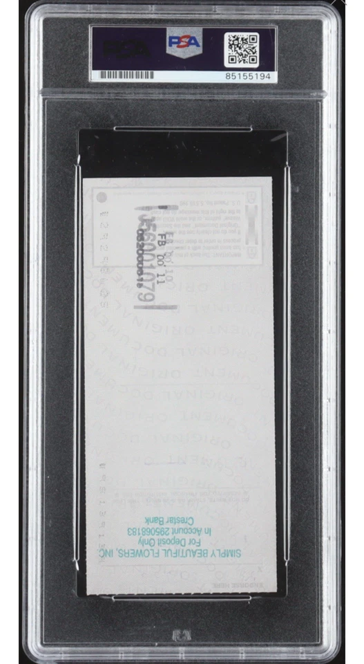 Johnny Unitas Signed 2000 Personal Check #6201 (PSA | Autograph Graded 9) - Image 2 of 2