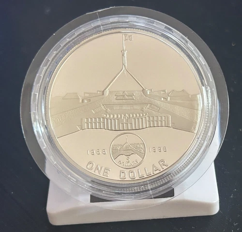AUSTRALIAN PROOF: 1998 $1 PARLIAMENT HOUSE 1oz SILVER COIN #BB9