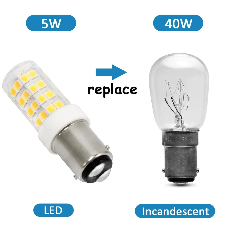 5W LED Ampoule Machine à Coudre B15d, 220-240V, 500LM Blanc Chaud 3000K - Photo 4/4