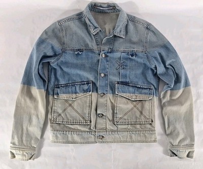 Kenzo Homme Denim Color Block Jean Designer Jacket Men's Sz Medium Paris Luxury 