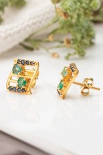 natural tourmaline gemstone dangle earrings FOR HER