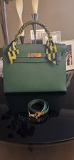 Hermes Kelly 32 Sellier In Vert Bengale Couchevell Good Condition