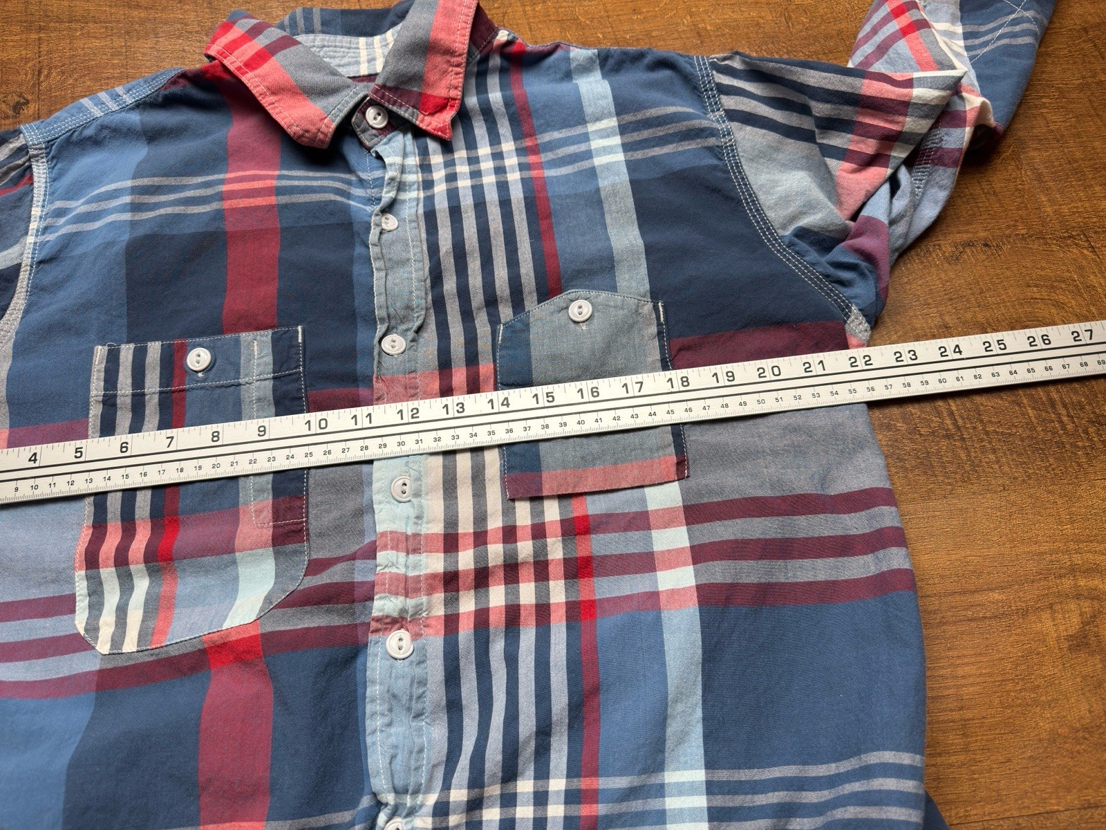 Engineered Garments Patchwork Check Work Shirt 10… - image 7