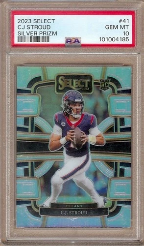 2023 PANINI SELECT CONCOURSE SILVER PRIZM #41 CJ STROUD RC PSA 10!!