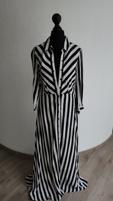 ASOS YAS Maxikleid Xs 34 schwarz weiß Hemdkleid